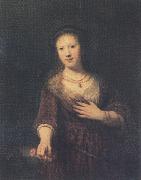 REMBRANDT Harmenszoon van Rijn Portrait of Saskia as Flora (mk33) oil painting artist